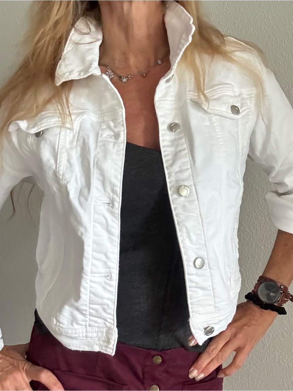 Joe’s White Distressed Denim Jacket